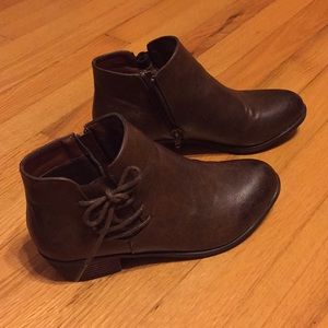 Brown Booties with Tie Detail
